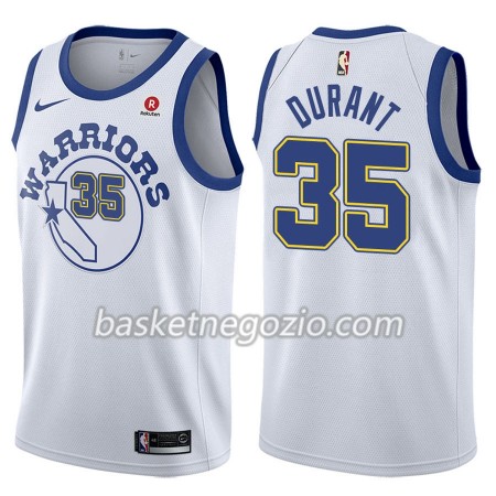 Canotte Uomo Golden State Warriors Kevin Durant 35 Nike 2017-18 Hardwood Classics Bianco Swingman